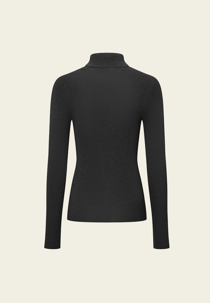 Turtle-Neck Slim-Fit Jersey Top