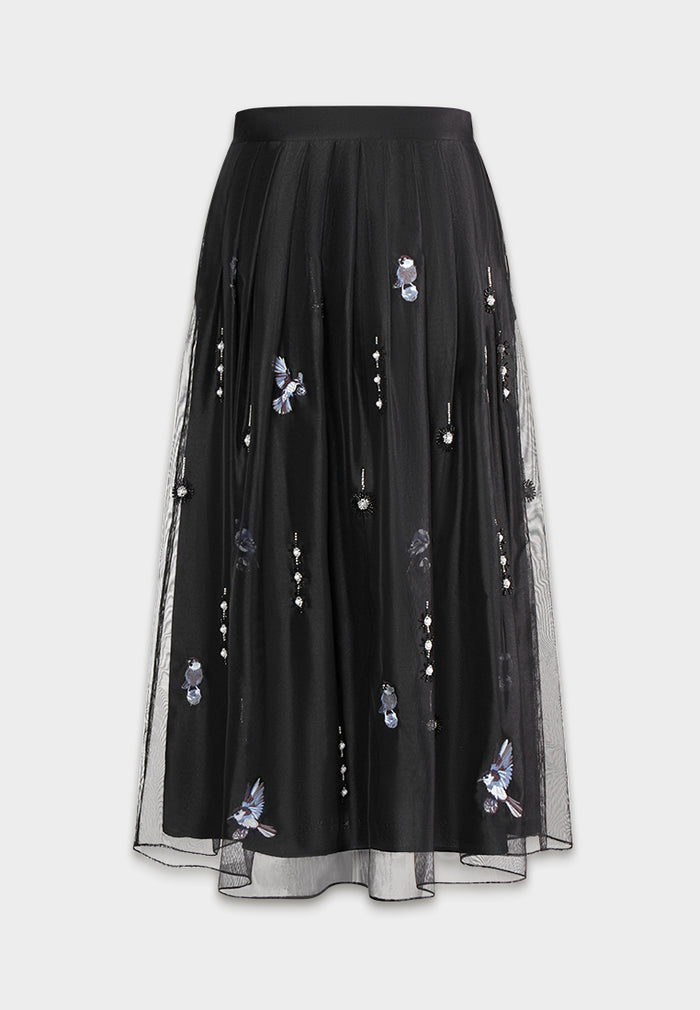Noir Aérien Élégance Skirt