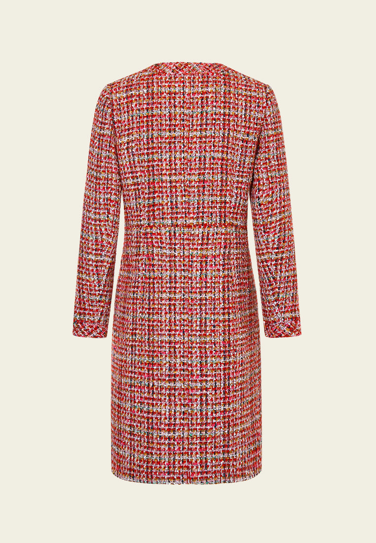 Bead-detail Concealed-fastening Midi Coat