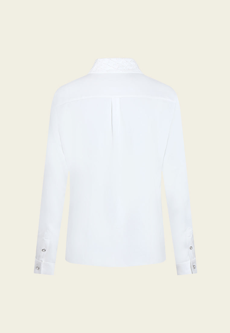 Fleur Lace Collar Embroidered Blouse