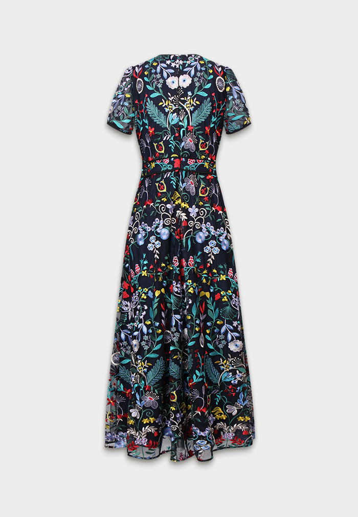 Noir Jardin Brodé Dress
