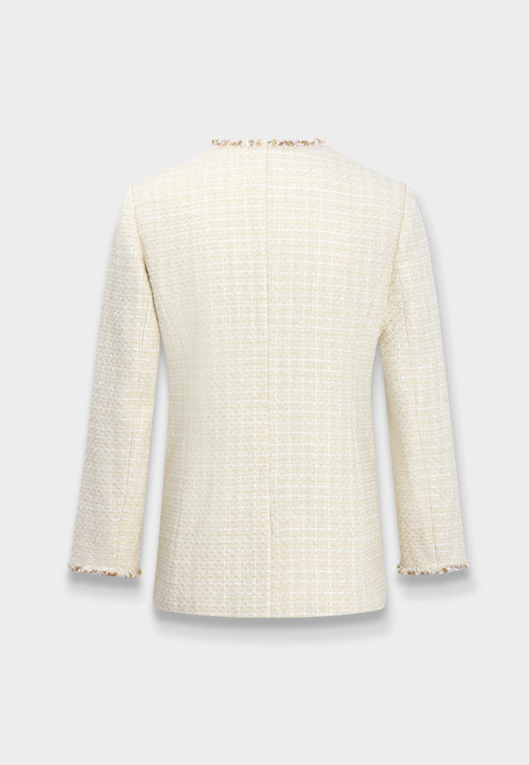 Crème Frange Tweed Jacket