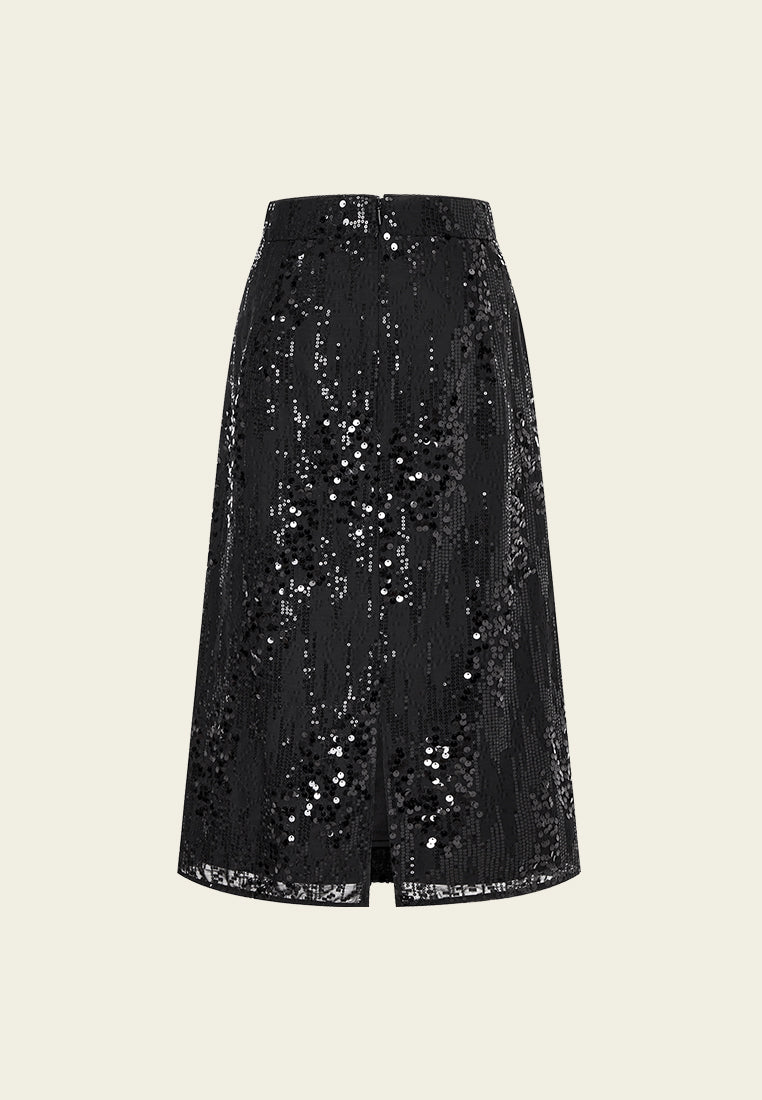 A-line Sequined Maxi Skirt
