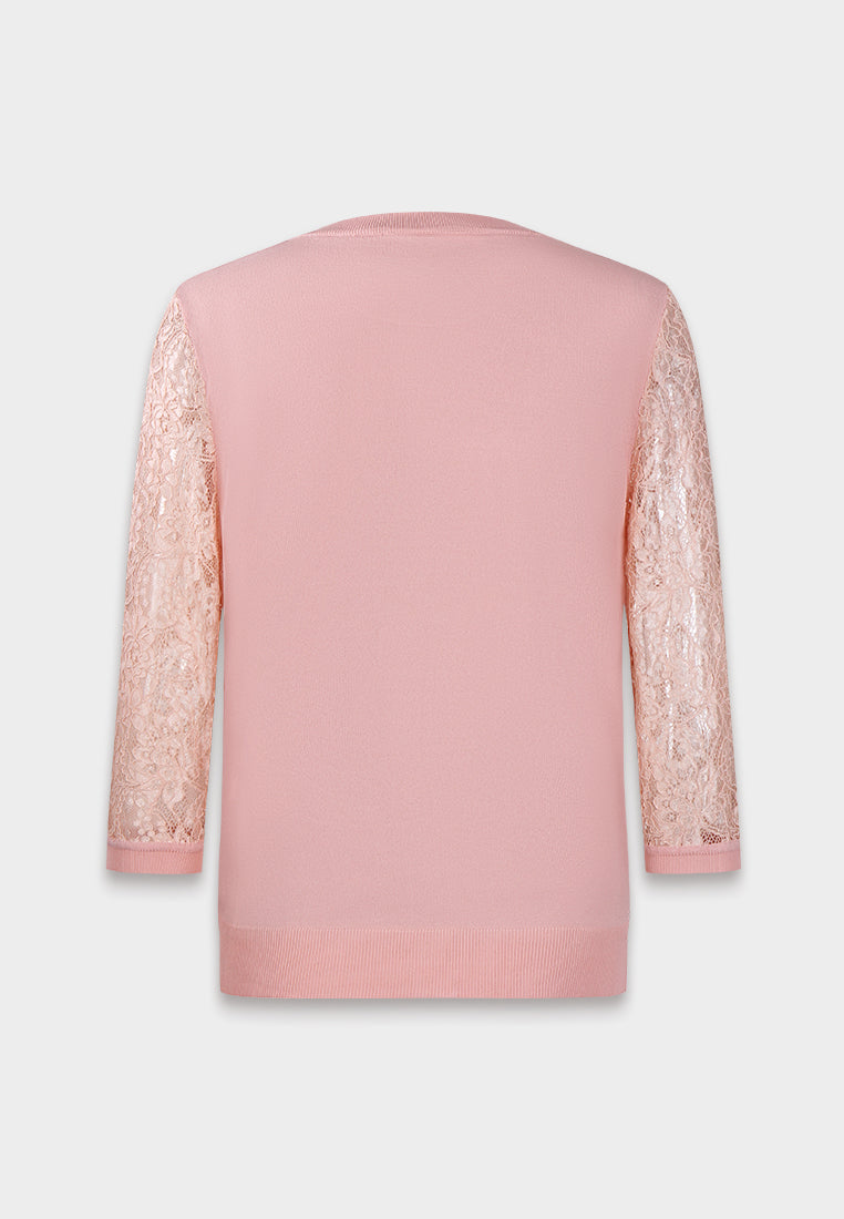 Blush Elegance Lace Cardigan