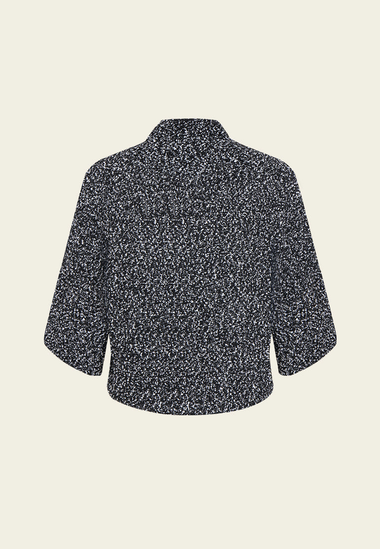 Speckle Texture Cropped Blouse