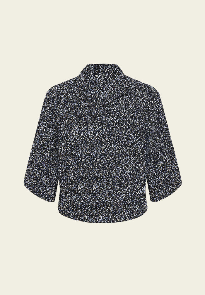 Speckle Texture Cropped Blouse