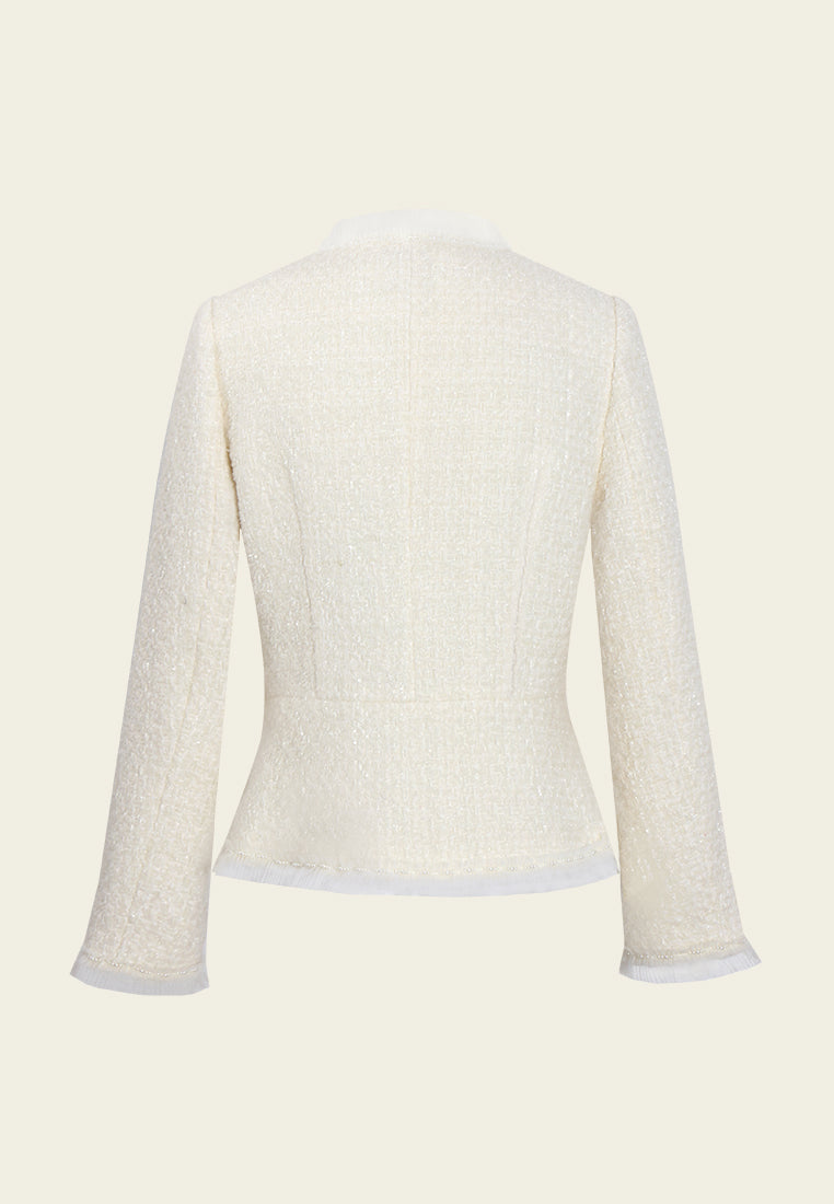 Fleur Éclat Embellished Tweed Jacket