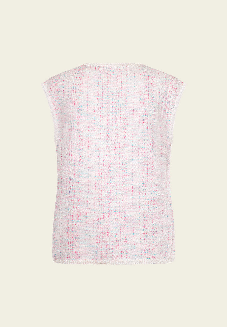 Cotton Candy Stretch Tweed Vest MOISELLE