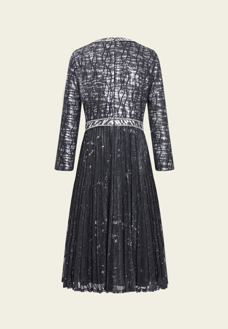 Noir Lumière Panel Midi Dress