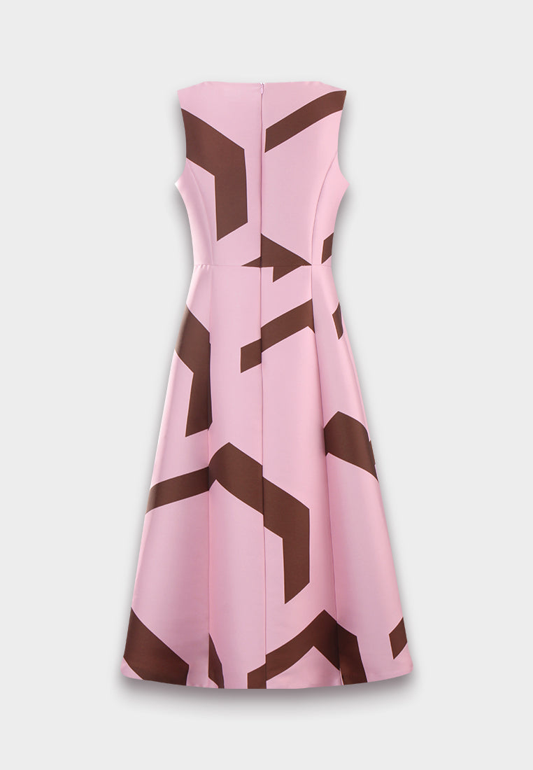 Abstract Prism Contrast Dress