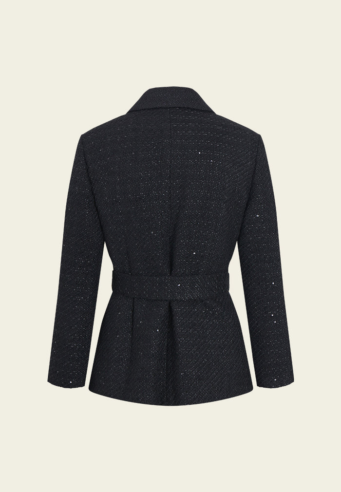 Gilded Thread Belted Tweed Jacket