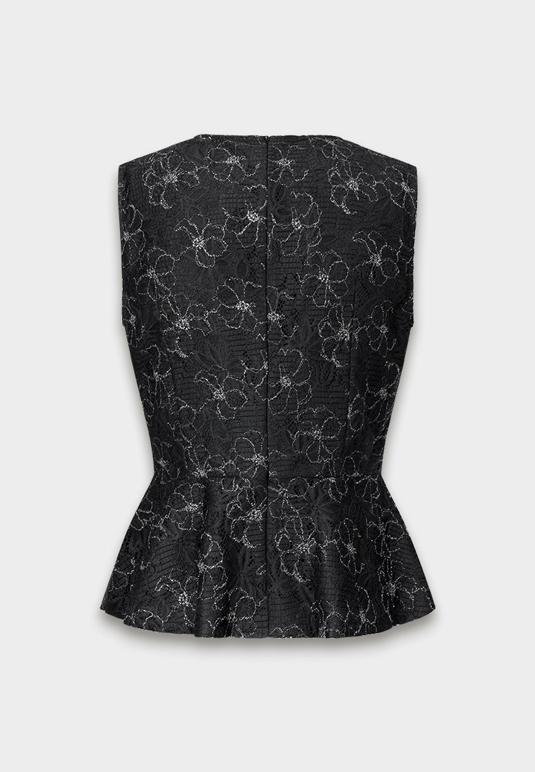 Dentelle Peplum Top