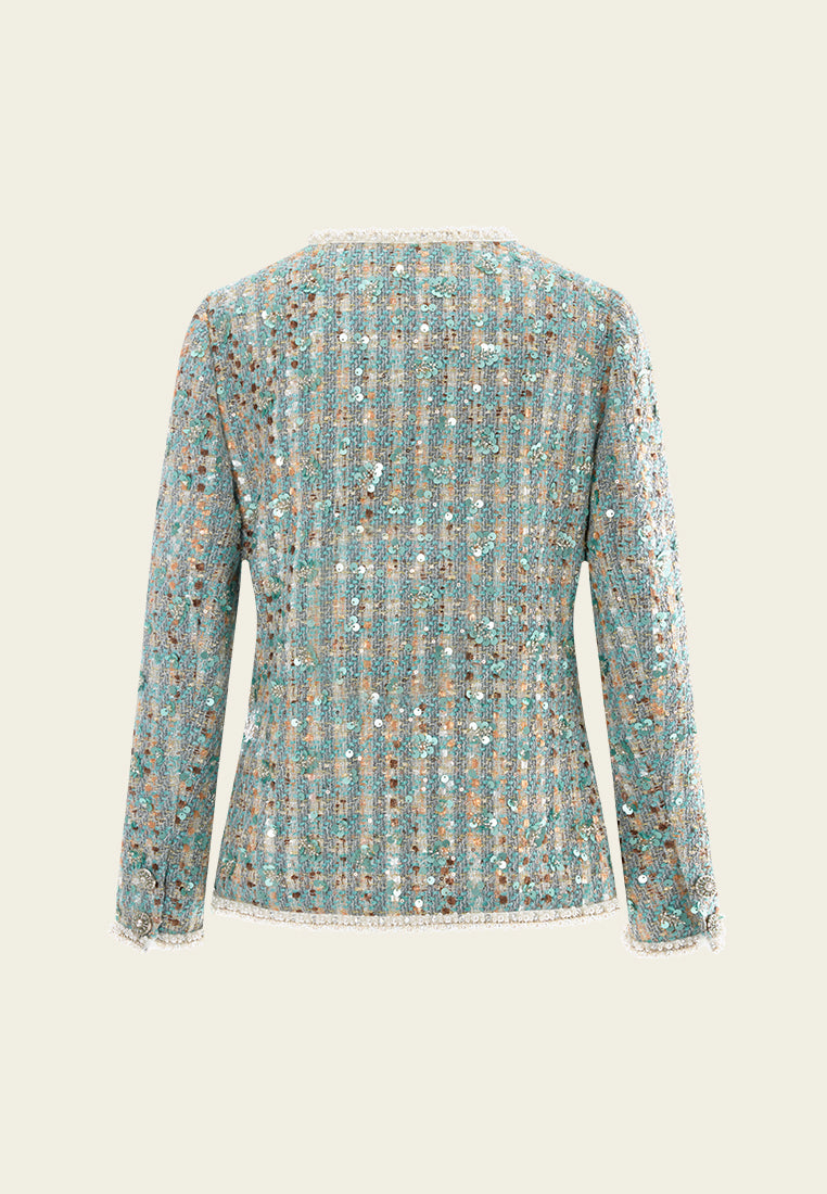 Panelled Pearl-trim Jacket