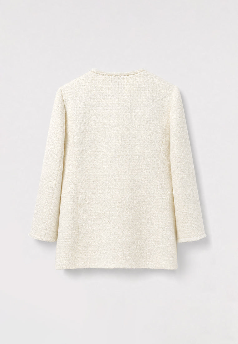 Crème Tweed Fleur Perle Jacket