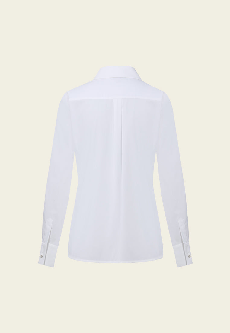Crystal-detail Concealed-fastening Shirt