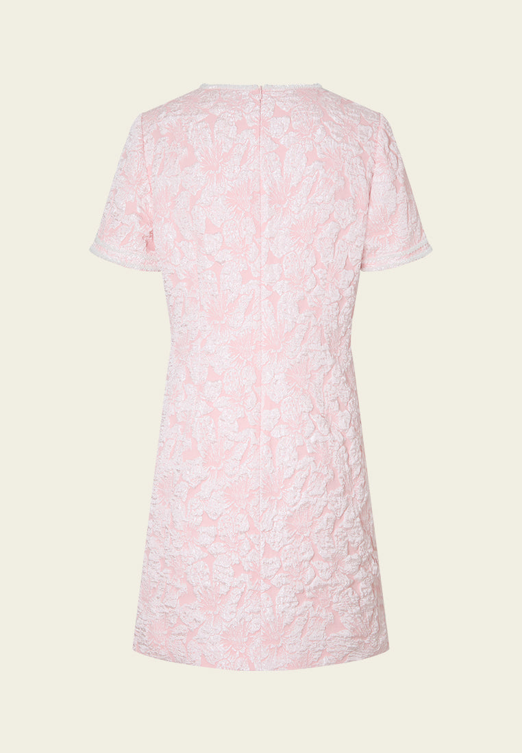 Embossed-effect Jacquard Dress