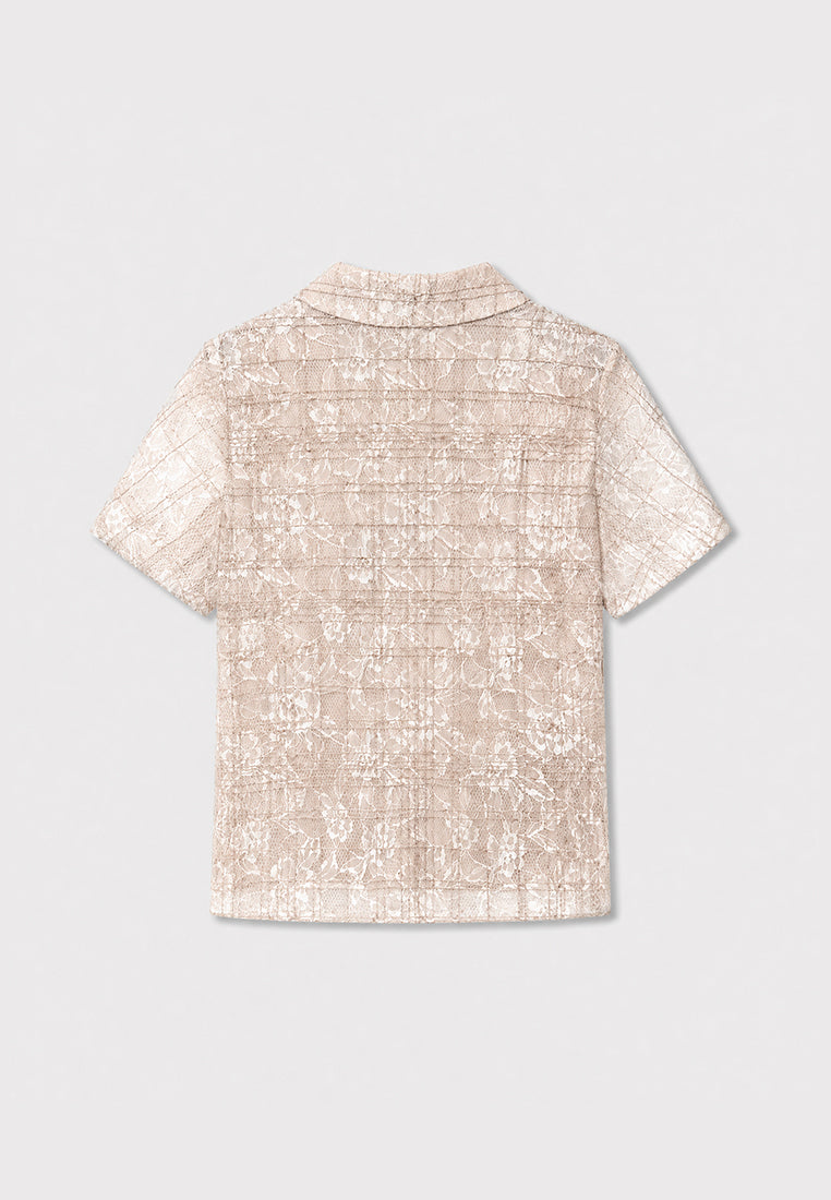 Beige Florale Harmonie Blouse