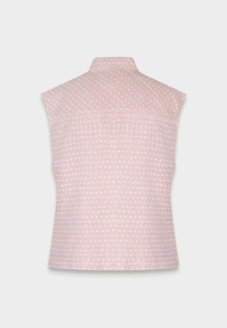 Rosé Lumière Tweed Vest