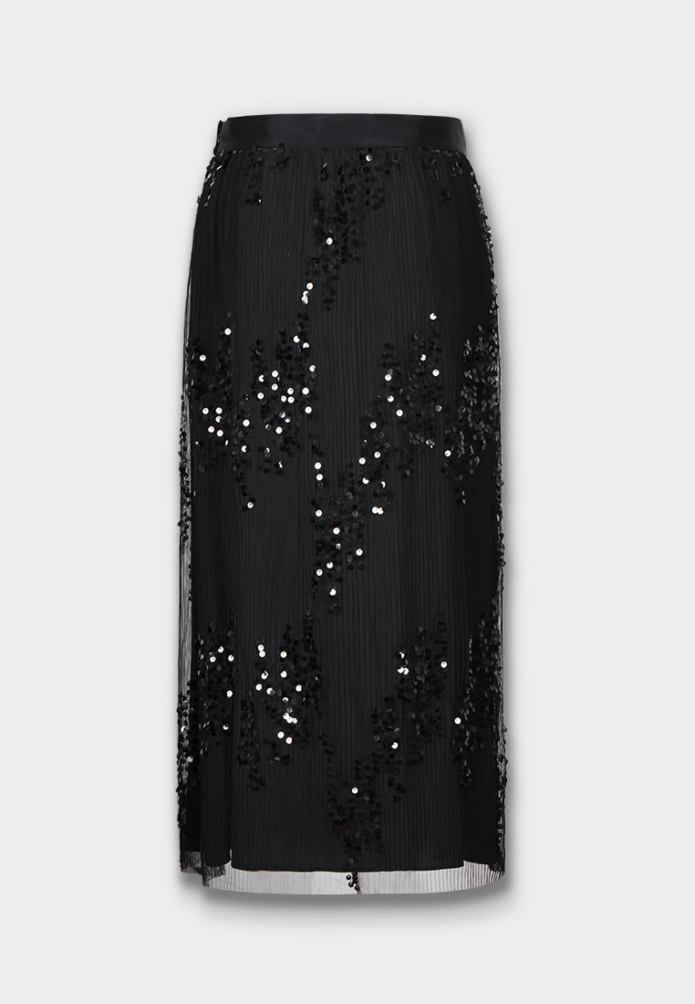 Midnight Radiance Pleated Skirt