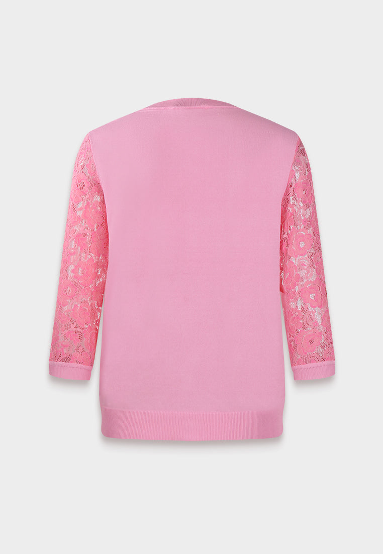 Blush Elegance Lace Cardigan