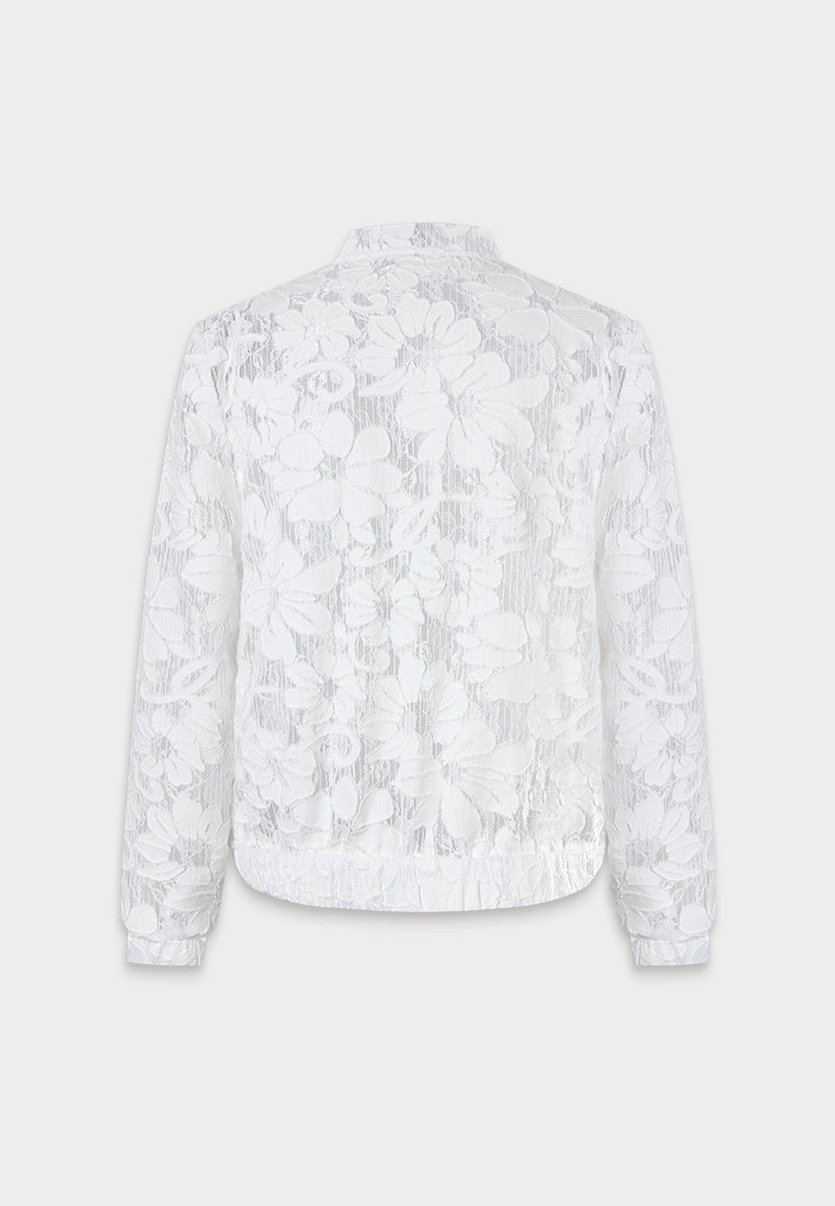 Blanc Florale Sportif Jacket
