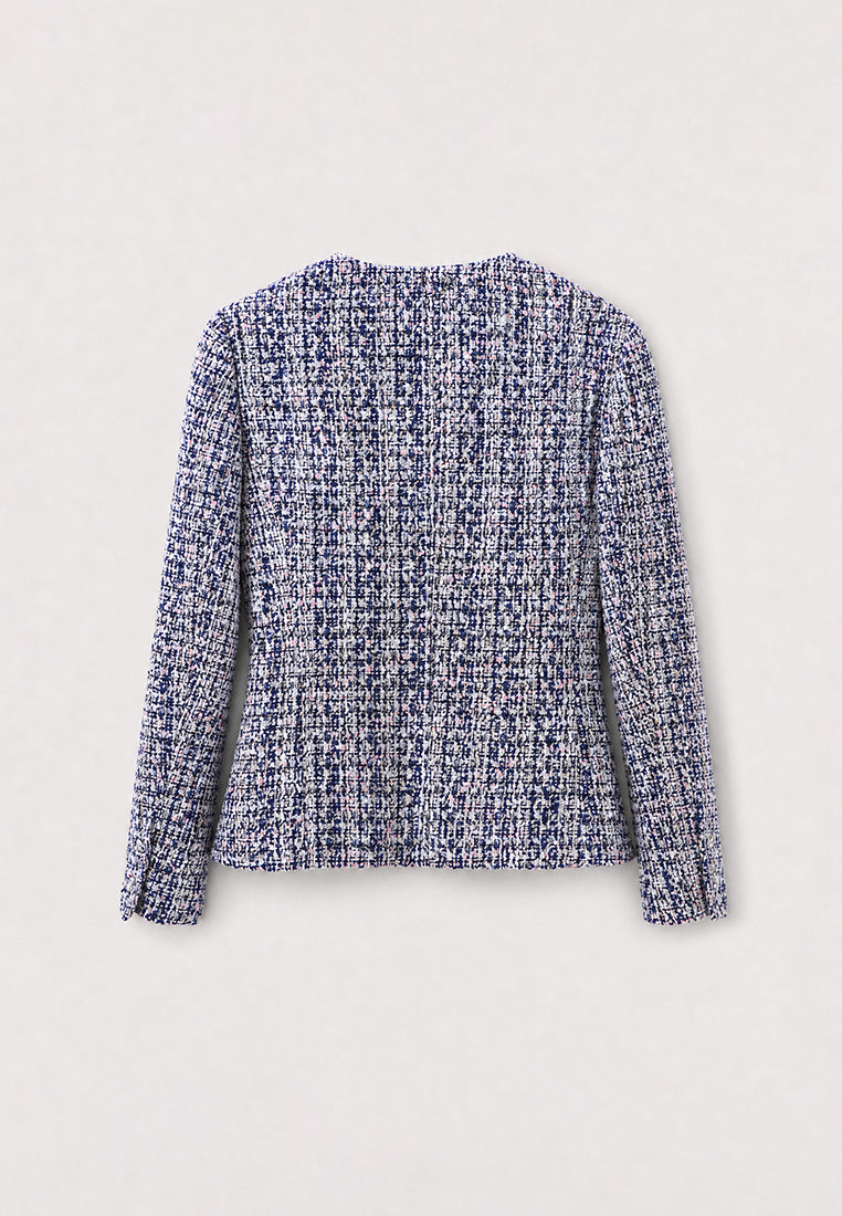 Bleu Rosé Tweed Élégance Jacket