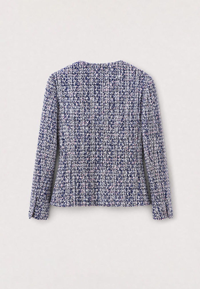 Bleu Rosé Tweed Élégance Jacket