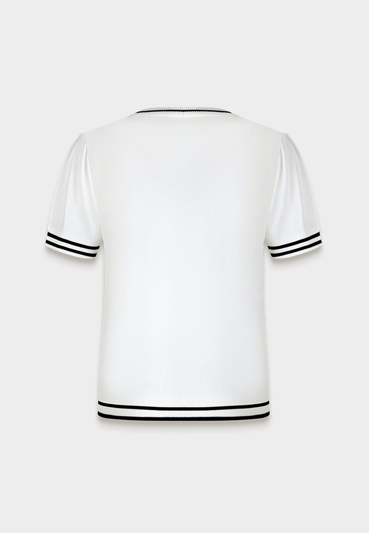 Signature Emblem Ribbed Top