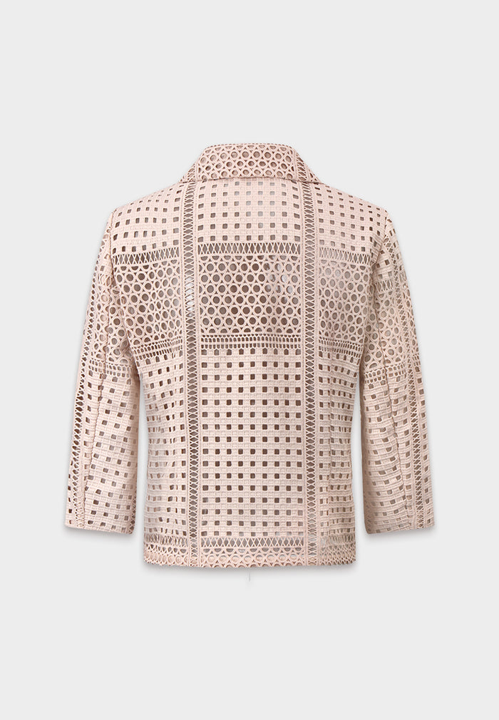 Beige Dentelle Fleuris Jacket