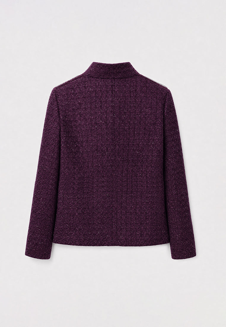 Violet Tweed Fun Fleur Jacket