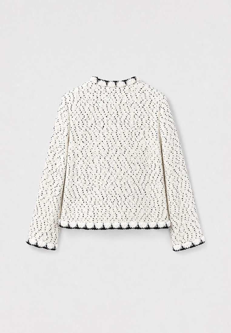 Blanc Tweed Trim Doré Jacket