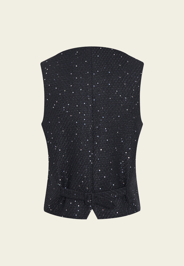 Rivière Embellished Button Vest
