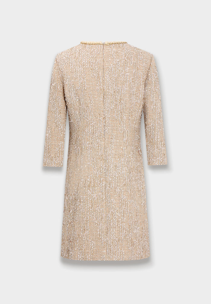Champagne Bijou Tweed Dress