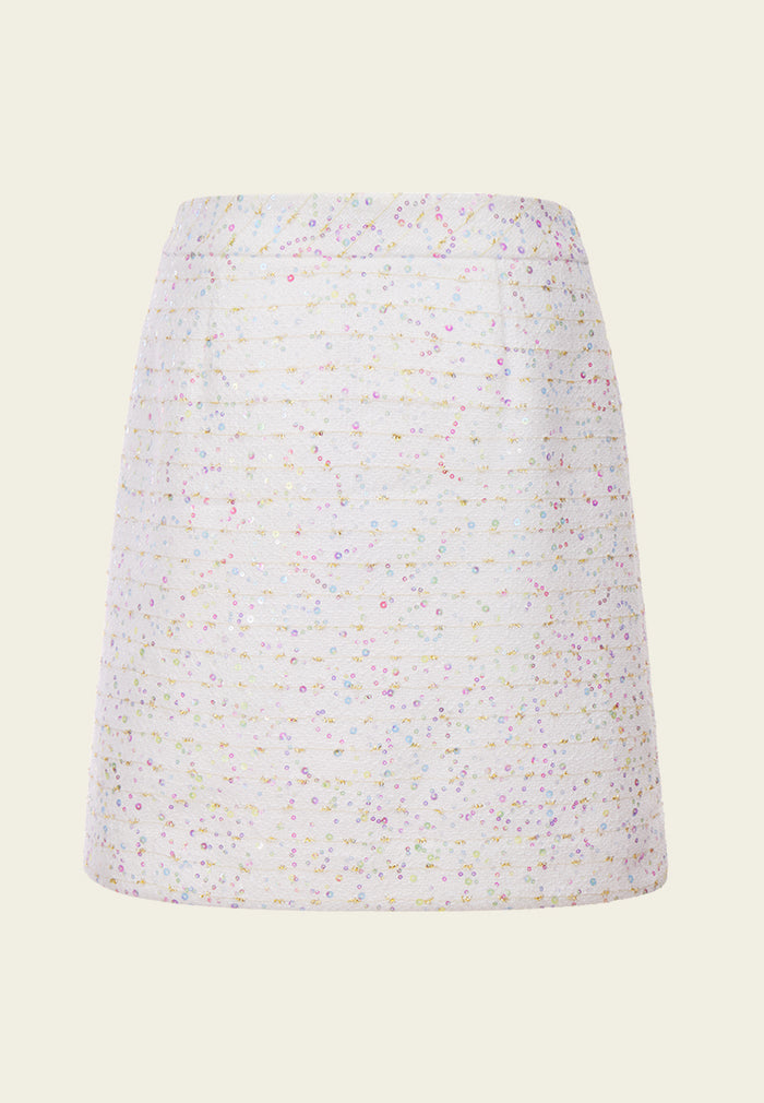 Fantasy Iridescent-detail Tweed Skirt