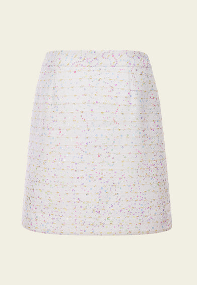 Fantasy Iridescent-detail Tweed Skirt