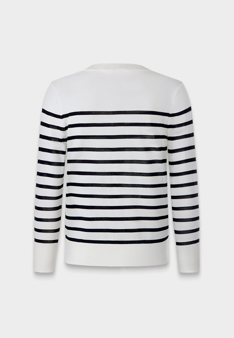 Nautical Stripe Knit Cardigan