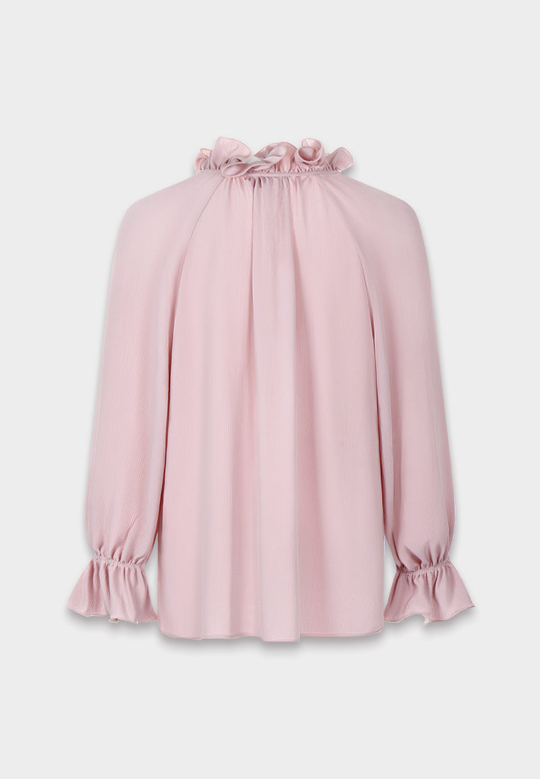 Blush Floral Ruffle Blouse