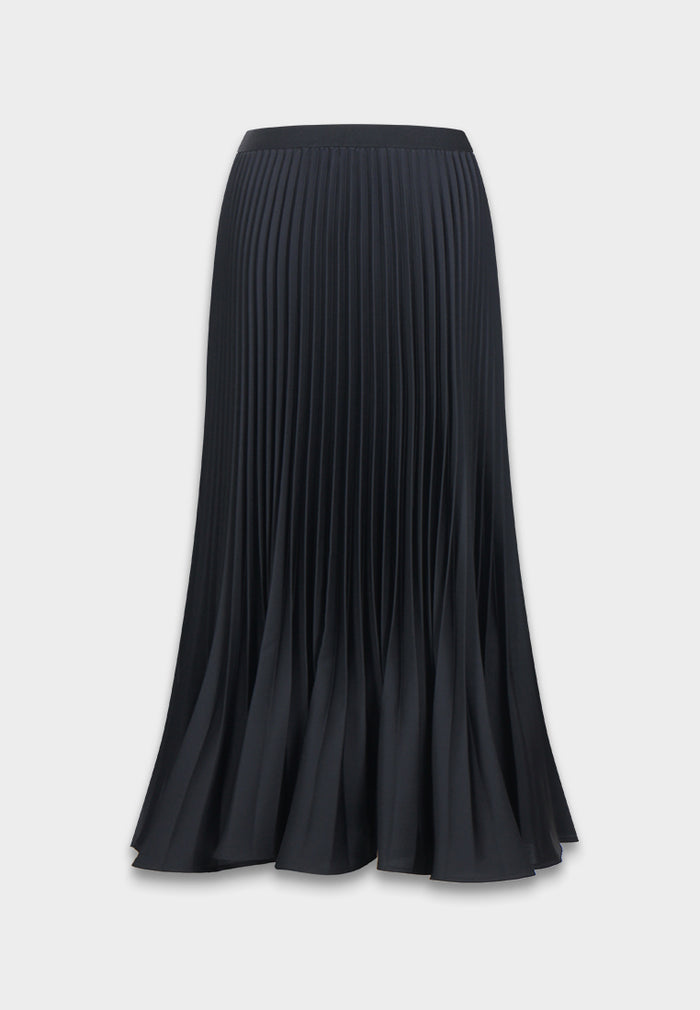 Noir Flared Pleated Skirt