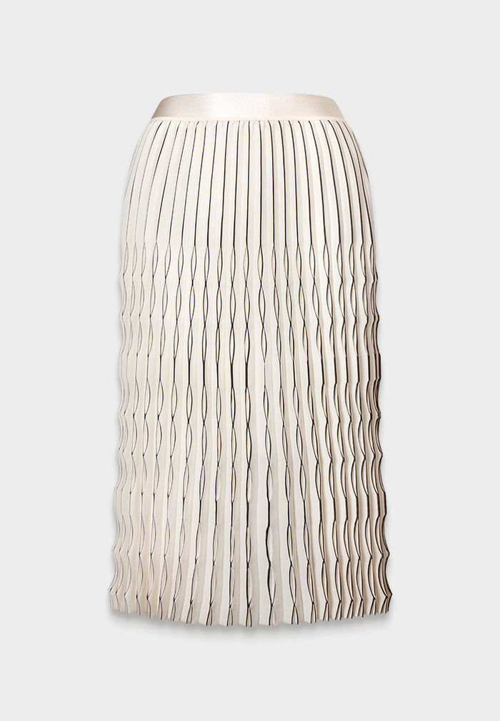 Ivory Optique Plissé Skirt