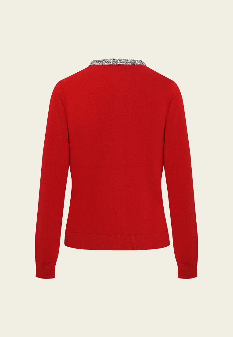 Broderie Fleurie Ribbed Knit Top