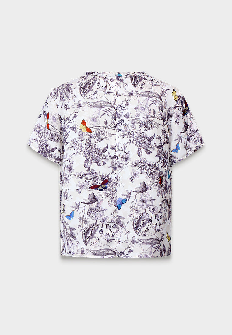Bluejay Garden Print Top