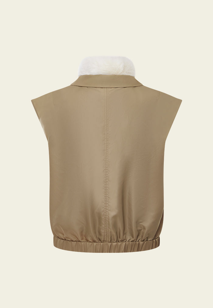 Fur-lining Zip-fastening Vest