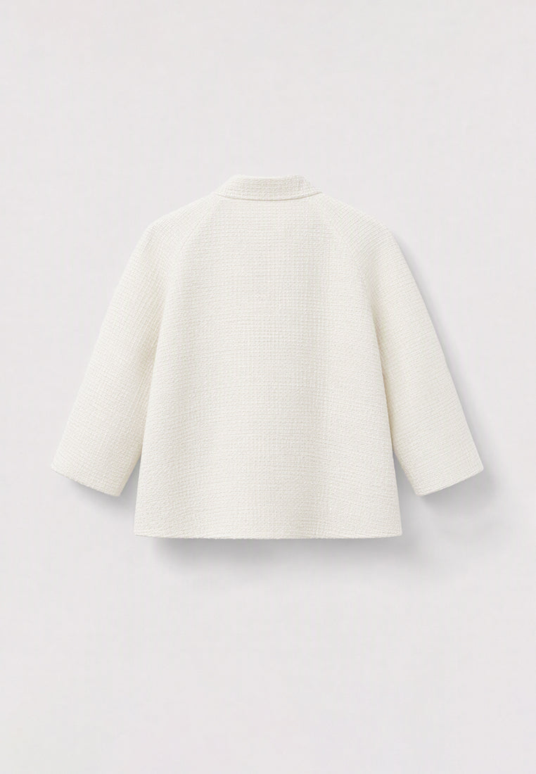 Blanc Tweed Bouton Doré Jacket