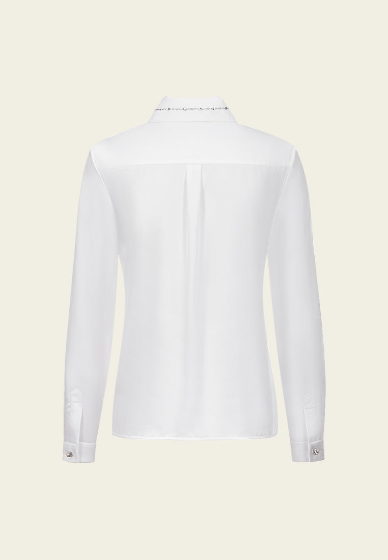 Crystal Embellished Satin Shirt