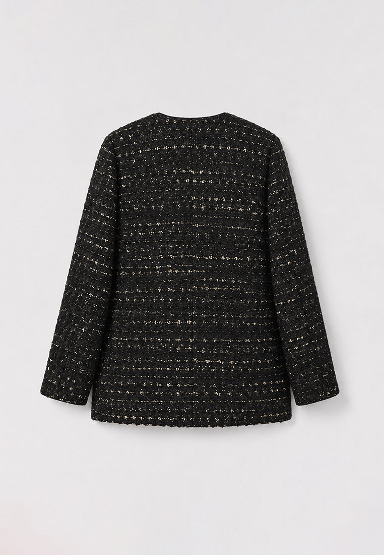 Noir Tweed Métal Doré Jacket