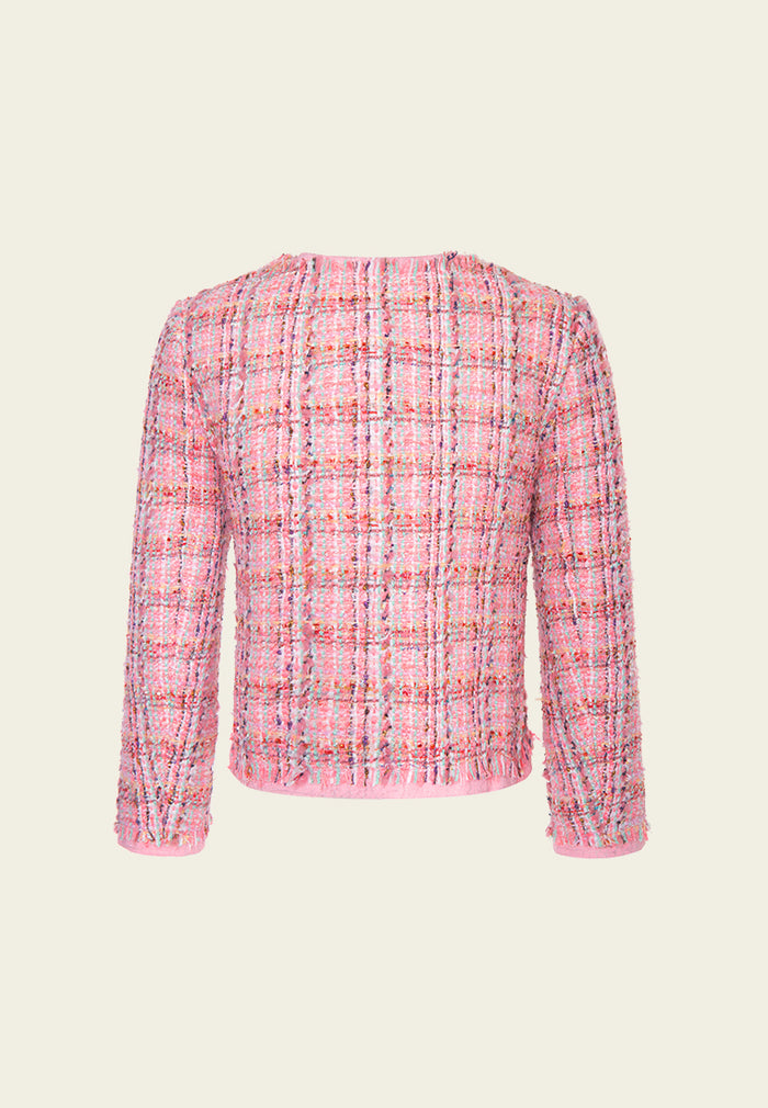 Structured Frayed-detail Checked Jacket