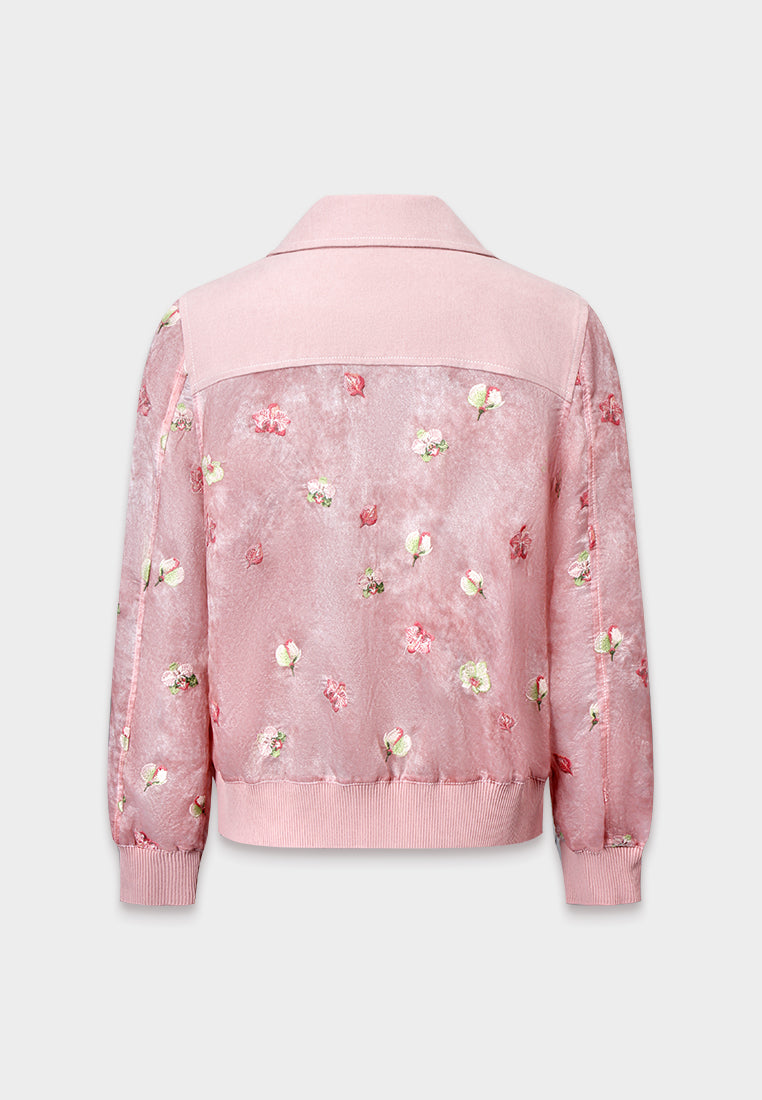 Rosé Blossom Embroidered Jacket