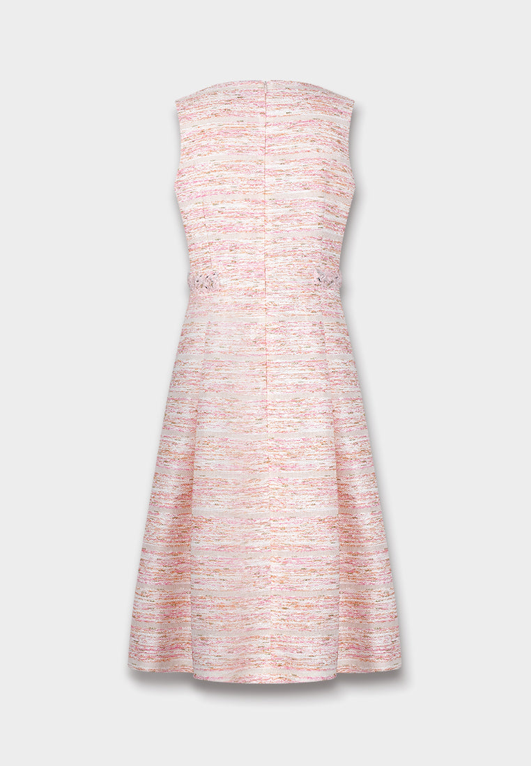 Baby Pink Weave Tweed Dress
