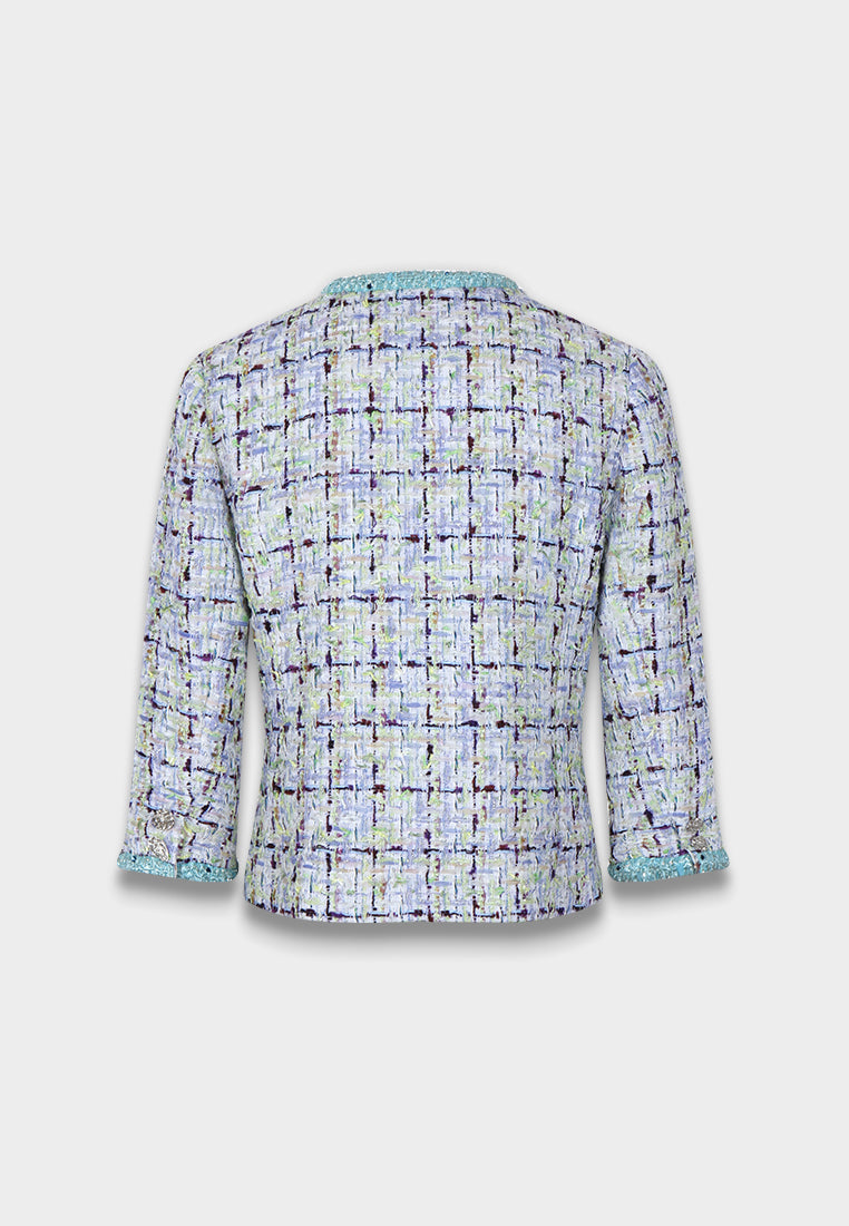 Azure Trim Tweed Jacket