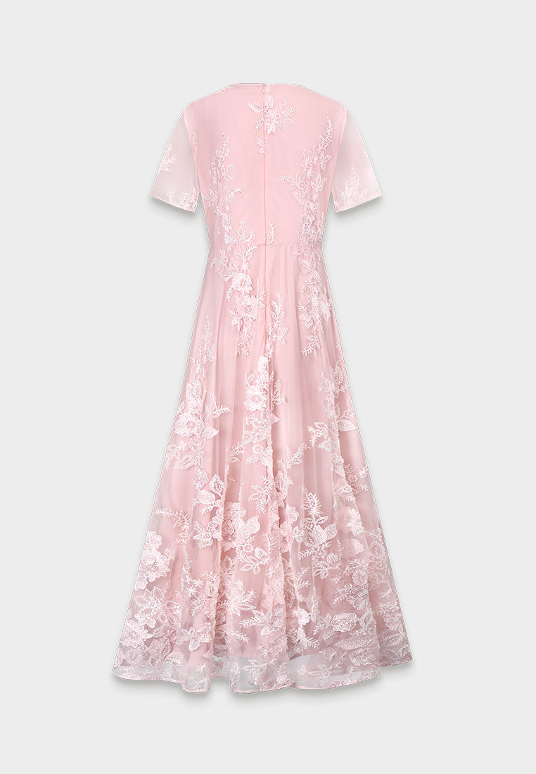 Rosé Dentelle Jardin Dress